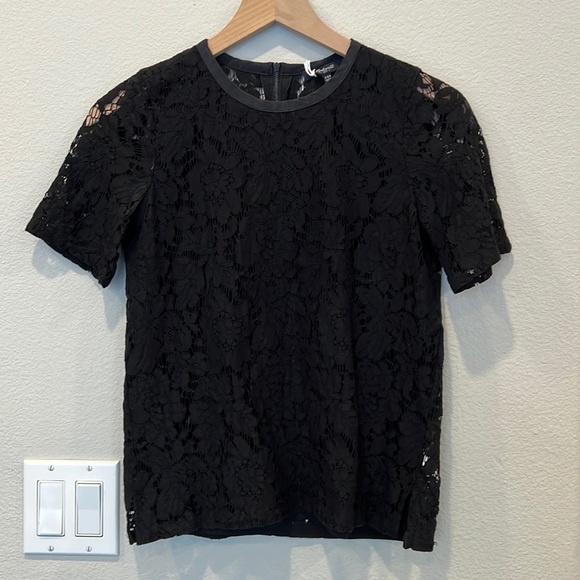 Madewell Lace Lined Short Sleeve Top - Picture 5 of 11